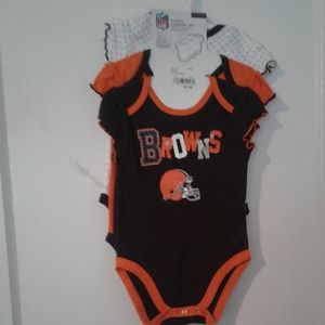 NFL Browns Baby Girl Creeper 3pc Various sizes NWT